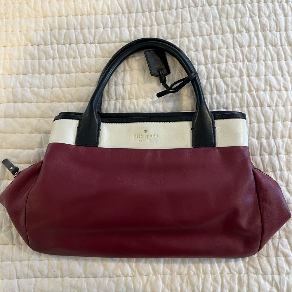 Kate Spade Maroon and Navy Satchel